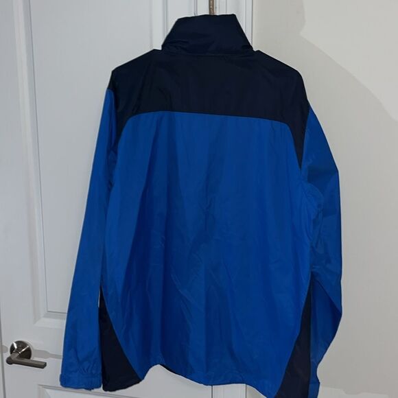 Columbia Full Zip Black Blue Storm Dry Hooded Nylon shell mens Jacket L - Picture 4 of 4